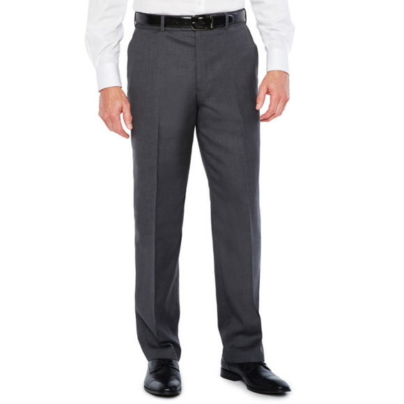 STAFFORD Mens Tailored Big & Tall Fit Front Pleated Buttons Pockets Pants 52x32 - Picture 1 of 8